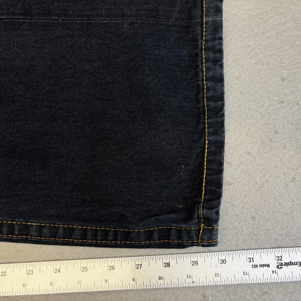 True Religion Straight Leg Jeans Mens 36 Dark Wash Denim Flap Pocket Indigo Y2K